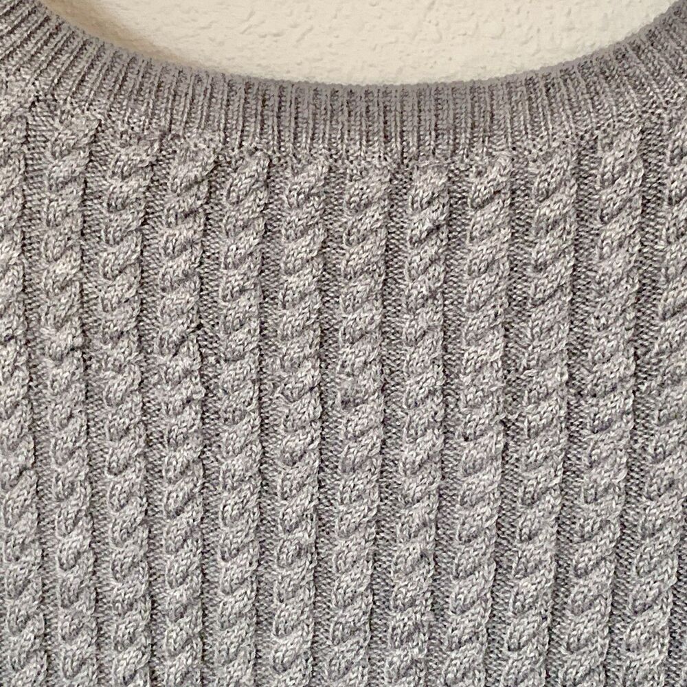 Loft Womens Gray Sweater Dress Fit & Flare Wool Blend Defined Waist Small Petite - Picture 6 of 7